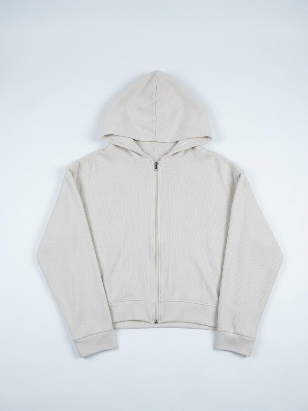 Zara Cream Zip-Up Hooded Cardigan